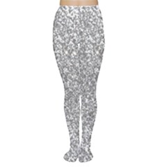 Silver Glitter Texture, Light Creative Background Tights