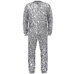 Silver Glitter Texture, Light Creative Background Onepiece Jumpsuit (men)