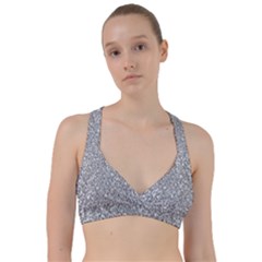 Silver Glitter Texture, Light Creative Background Sweetheart Sports Bra by kyorashop23