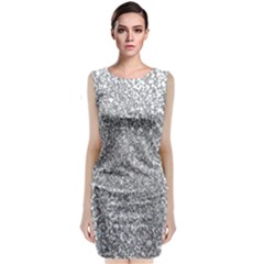 Silver Glitter Texture, Light Creative Background Sleeveless Velvet Midi Dress