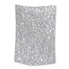 Silver Glitter Texture, Light Creative Background Small Tapestry