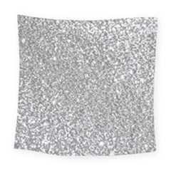 Silver Glitter Texture, Light Creative Background Square Tapestry (large)