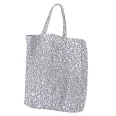 Silver Glitter Texture, Light Creative Background Giant Grocery Tote by kyorashop23