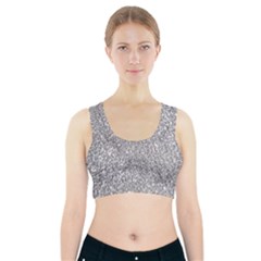 Silver Glitter Texture, Light Creative Background Sports Bra With Pocket by kyorashop23