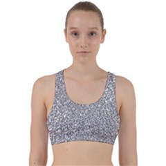 Silver Glitter Texture, Light Creative Background Back Weave Sports Bra by kyorashop23