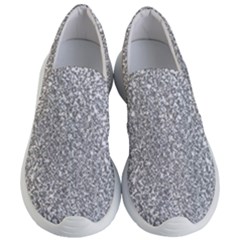 Silver Glitter Texture, Light Creative Background Women s Lightweight Slip Ons by kyorashop23