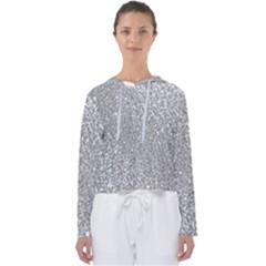 Silver Glitter Texture, Light Creative Background Women s Slouchy Sweat