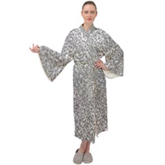 Silver Glitter Texture, Light Creative Background Maxi Velvet Kimono by kyorashop23