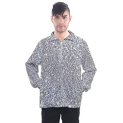 Silver Glitter Texture, Light Creative Background Men s Half Zip Pullover