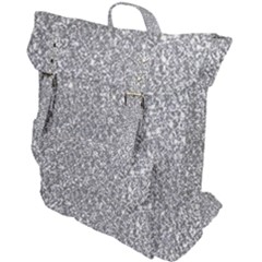 Silver Glitter Texture, Light Creative Background Buckle Up Backpack by kyorashop23