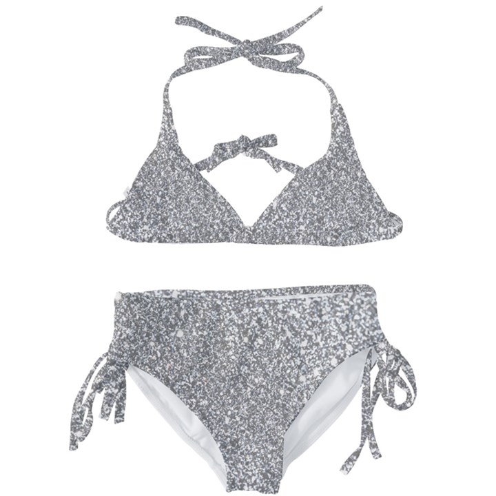 Silver Glitter Texture, Light Creative Background Kids  Classic Bikini Set