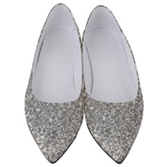 Silver Glitter Texture, Light Creative Background Women s Low Heels by kyorashop23