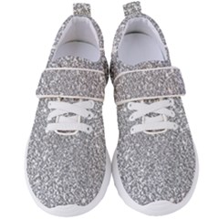 Silver Glitter Texture, Light Creative Background Women s Velcro Strap Shoes by kyorashop23