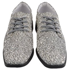 Silver Glitter Texture, Light Creative Background Women Heeled Oxford Shoes by kyorashop23