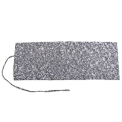 Silver Glitter Texture, Light Creative Background Roll Up Canvas Pencil Holder (s)