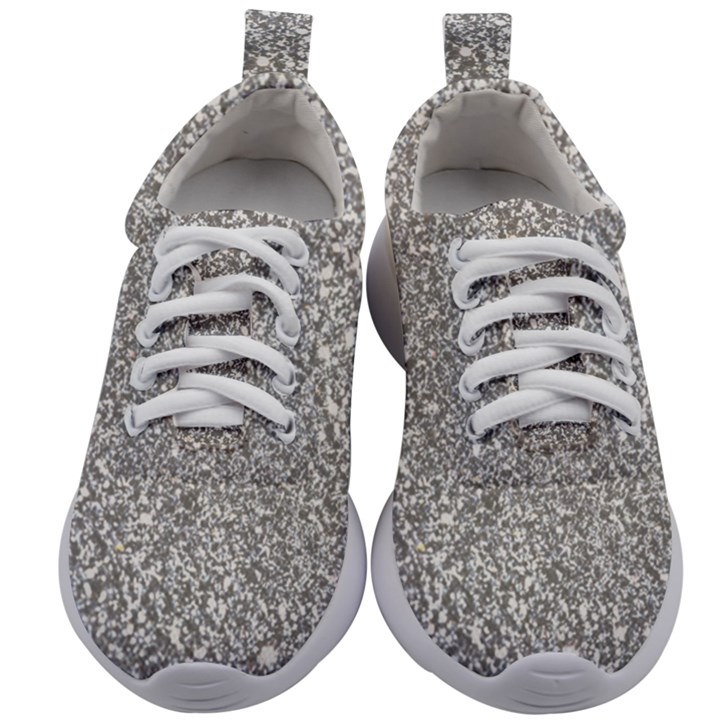 Silver Glitter Texture, Light Creative Background Kids Athletic Shoes