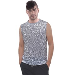 Silver Glitter Texture, Light Creative Background Men s Regular Tank Top by kyorashop23