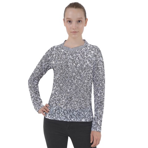 Silver Glitter Texture, Light Creative Background Women s Pique Long Sleeve T-shirt by kyorashop23