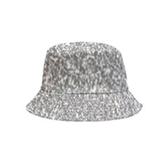 Silver Glitter Texture, Light Creative Background Inside Out Bucket Hat (kids) by kyorashop23