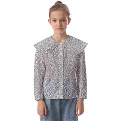 Silver Glitter Texture, Light Creative Background Kids  Peter Pan Collar Blouse by kyorashop23