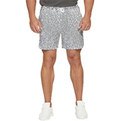 Silver Glitter Texture, Light Creative Background Men s Runner Shorts by kyorashop23