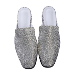 Silver Glitter Texture, Light Creative Background Women s Classic Backless Heels by kyorashop23