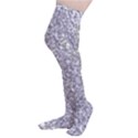 Silver Glitter Texture, Light Creative Background Thigh High Stockings View3