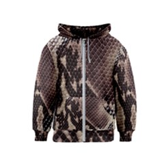 Snake Skin, Reptile Skin, Snake Skin Textures, Brown Snake Kids  Zipper Hoodie