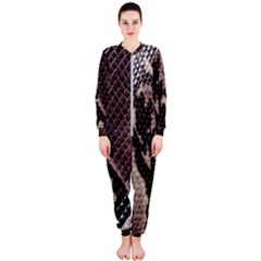 Snake Skin, Reptile Skin, Snake Skin Textures, Brown Snake Onepiece Jumpsuit (ladies)