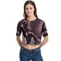 Snake Skin, Reptile Skin, Snake Skin Textures, Brown Snake Women s Round Neck Short Sleeve Crop Top View1