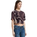 Snake Skin, Reptile Skin, Snake Skin Textures, Brown Snake Women s Round Neck Short Sleeve Crop Top View3