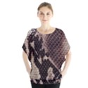 Snake Skin, Reptile Skin, Snake Skin Textures, Brown Snake Batwing Chiffon Blouse View1