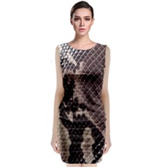 Snake Skin, Reptile Skin, Snake Skin Textures, Brown Snake Sleeveless Velvet Midi Dress