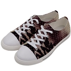 Snake Skin, Reptile Skin, Snake Skin Textures, Brown Snake Women s Low Top Canvas Sneakers by kyorashop23