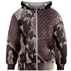 Snake Skin, Reptile Skin, Snake Skin Textures, Brown Snake Kids  Zipper Hoodie Without Drawstring