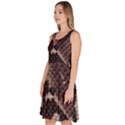 Snake Skin, Reptile Skin, Snake Skin Textures, Brown Snake Knee Length Skater Dress With Pockets View2