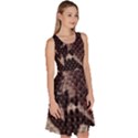 Snake Skin, Reptile Skin, Snake Skin Textures, Brown Snake Knee Length Skater Dress With Pockets View3