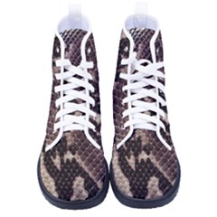 Snake Skin, Reptile Skin, Snake Skin Textures, Brown Snake Kid s High-top Canvas Sneakers by kyorashop23