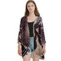 Snake Skin, Reptile Skin, Snake Skin Textures, Brown Snake Open Front 3/4 Sleeve Batwing Chiffon Cardigan Kimono View1