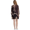 Snake Skin, Reptile Skin, Snake Skin Textures, Brown Snake Open Front 3/4 Sleeve Batwing Chiffon Cardigan Kimono View4