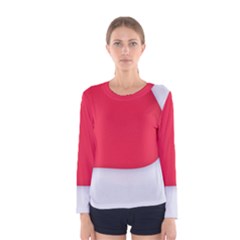 White Red Ripples Women s Long Sleeve T-shirt