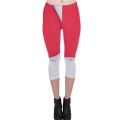 White Red Ripples Capri Leggings  by kyorashop23