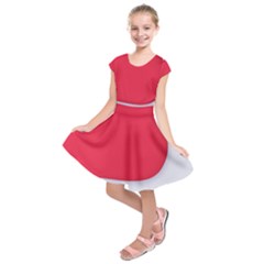 White Red Ripples Kids  Short Sleeve Dress by kyorashop23