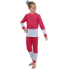 White Red Ripples Kids  Long Sleeve Set 