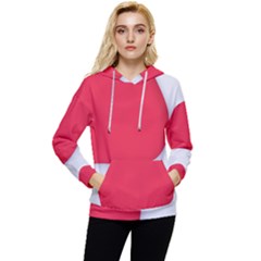 White Red Ripples Women s Lightweight Drawstring Hoodie