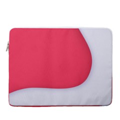 White Red Ripples 15  Vertical Laptop Sleeve Case With Pocket by kyorashop23