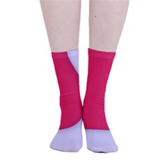 White Red Ripples Smooth Crew Length Tube Socks by kyorashop23