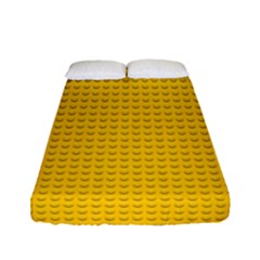 Yellow Lego Texture, Macro, Yellow Dots Background Fitted Sheet (full/ Double Size) by kyorashop23