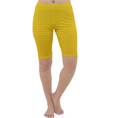 Yellow Lego Texture, Macro, Yellow Dots Background Cropped Leggings 