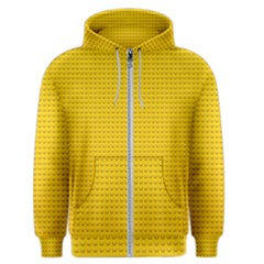 Yellow Lego Texture, Macro, Yellow Dots Background Men s Zipper Hoodie